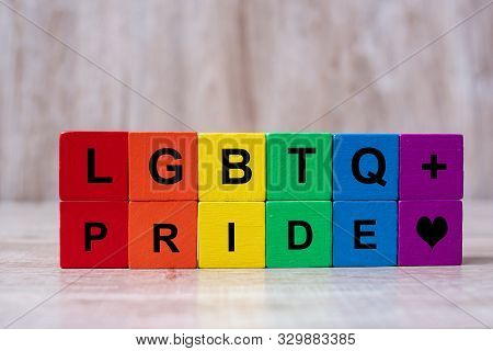 Lgbtq+ Rainbow Color Blocks, For Lesbian, Gay, Bisexual, Transgender And Queer Community