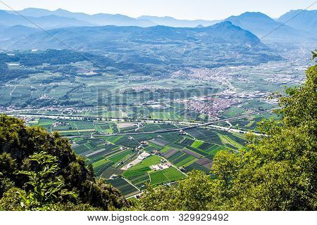 View Of The Val D'adige,  A Valley Of The Adige River, Italy,