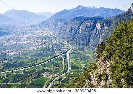 View Of The Val D'adige,  A Valley Of The Adige River, Italy,