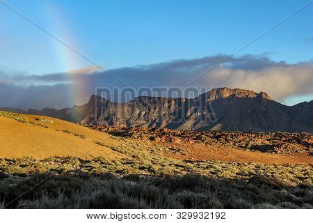 View On The Steep Coast Of Los Gigantes On Canary Island Tenerife With Rocks In Different Colors