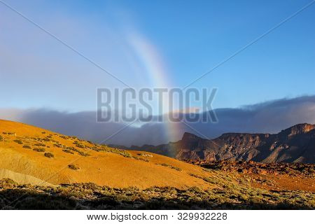 View on the steep coast of Los Gigantes on canary island tenerife with rocks in different colors