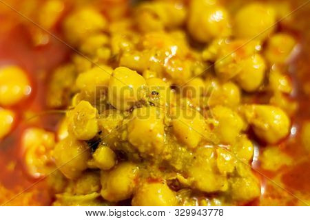 Chole Or Chickpea Curry, Delicious Punjabi Chole Curry, Selective Focus.