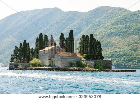 Island Of Saint George Or Island Of Dead In Montenegro, Near Perast. September 2019