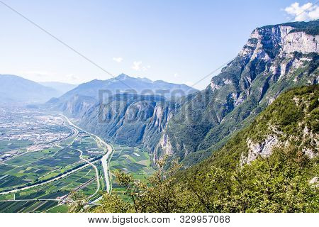 View Of The Val D'adige,  A Valley Of The Adige River, Italy,