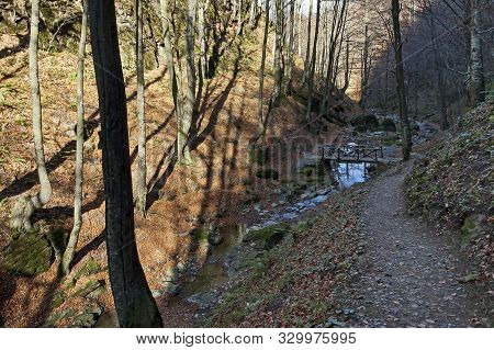 Autumn Walk Through The Labyrinth Of The Teteven Balkan With High Peaks, River And Bridge, Stara Pla