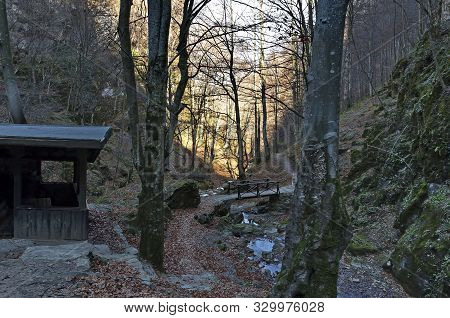Autumn Walk Through The Labyrinth Of The Teteven Balkan With High Peaks, River And Bridge, Stara Pla