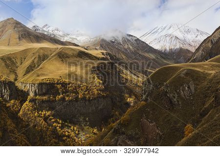 Beautiful Views Of The Mountains In Autumn, Cross Pass, Georgia