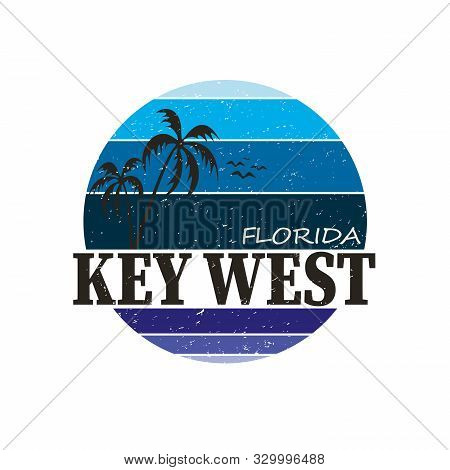 Key West Travel Destination. Vector Shirt Logo