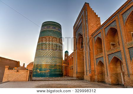 Kalta Minor Minaret And The Historic Architecture Of Itchan Kala, Walled Inner Town Of The City Of K