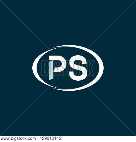 Letter Ps Logo Vector Stock. Ellipse Abstract Design Concept. Can Be Used As A Symbol Related To Ini