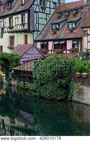 Colmar, France, June 27, 2021 : Petite Venise District Houses. Petite Venise Is A Picturesque Touris