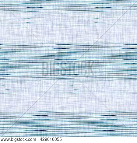 Classic Blue Woven Stripe Masculine Shirt Fabric Texture. Navy Space Dyed Marled Melange Background.