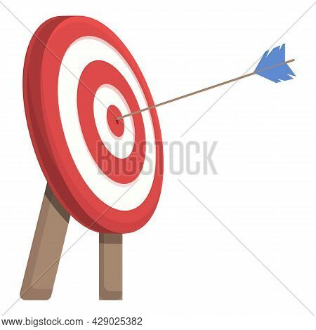 Bullseye Shot Icon Cartoon Vector. Archery Target. Aim Goal