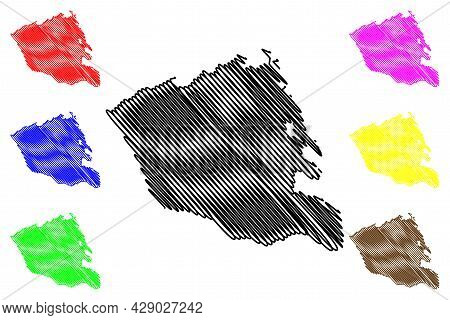Free Municipal Consortium Of Ragusa (italy, Italian Republic, Sicily Region) Map Vector Illustration