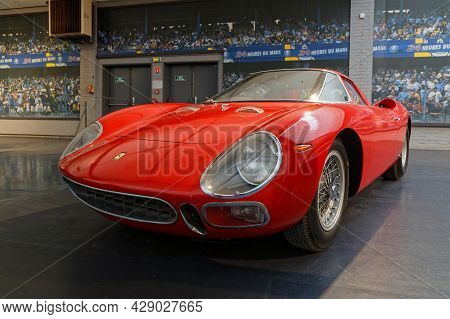 Mulhouse, France, June 28, 2021 : Ferrari. The Cité De L'automobile Or Schlumpf Collection Houses Th