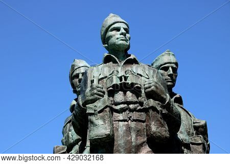 Closeup View Of Special Forces Memorial At Fort William Scotland