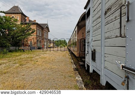 Neuf-brisach, France, June 27, 2021 : Train At The Station. A Group Of Volunteers Regularly Operates