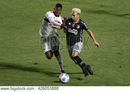 Rio, Brazil - August 04, 2021: Marquinhos Gabriel And Orejuela Players In Match Between Vasco Vs Sao