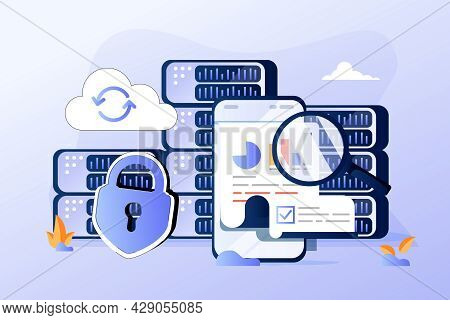 Data Visualization Concept, Big Data, Vector Illustration. Machine Learning Algorithm. Analysis Info