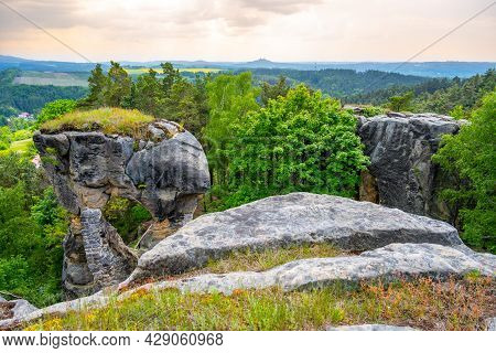 Rotstejn Castle Ruins As A Part Of Sandstone Rock Formation, Bohemian Paradise, Czech: Cesky Raj, Cz