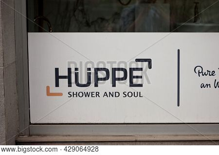 Belgrade, Serbia - June 6, 2021: Huppe Logo In Front Of Their Local Retailer In Belgrade. Hueppe Is 