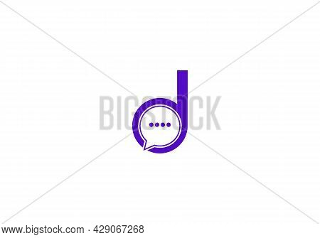 Abstract D Letter Modern Emblem Chat Logo Design