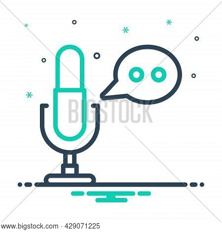 Mix Icon For Narrative Tale Saga Story Teller Author Message Bubble Speaker Microphone