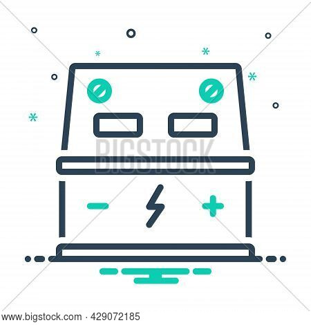 Mix Icon For Battery Indicator Accumulator Resistance Power Electricity Electronics Voltage Storage 