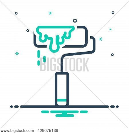 Mix Icon For Paint Colorant Coloring Stain Pigment Color Daub Paint-roller Handle Rolar Renewal