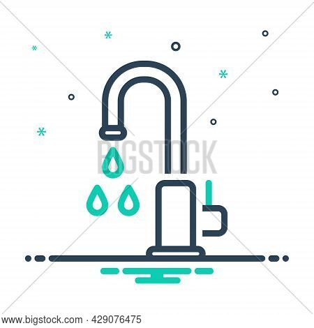 Mix Icon For Faucet Spigot Tumble Drop Plumbing Hygiene Water Leaky