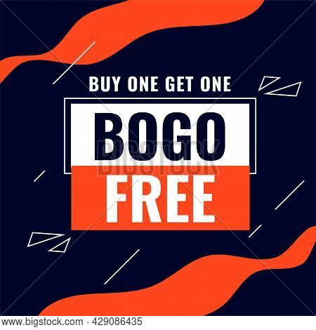 Buy One Get One Bogo Sale Abstract Background Design Vector Illustration