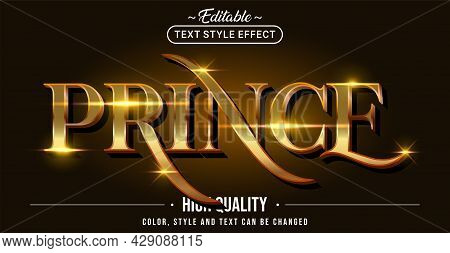 Editable Text Style Effect - Prince Text Style Theme. Graphic Design Element.