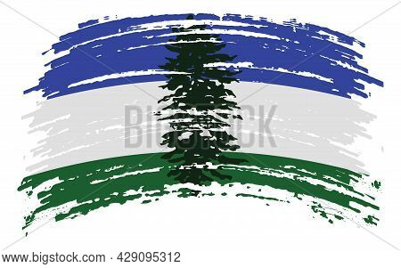 Cascadia Flag In Grunge Brush Stroke, Vector