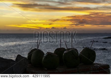 Romantic Sunset In Yellow, Orange, Lilac, Purple, Blue...