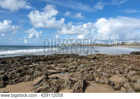 Refreshing Landscape Of The Sea That Bathes The City Of Salvador.
