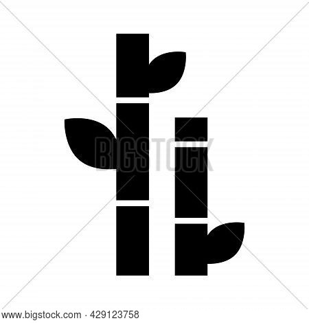 Bamboo Material Glyph Icon. Fabric Feature. Textile Industry. Different Properties Of Fiber. Indian 