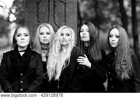 Coven Of Witches, A Group Of Different Friends As Witches Meet Halloween.