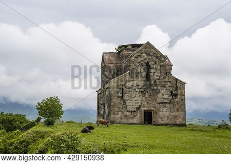 An Ancient Bedian Temple In The Mountains Of The Republic Of Abkhazia. Cloudy Day May 19, 2021