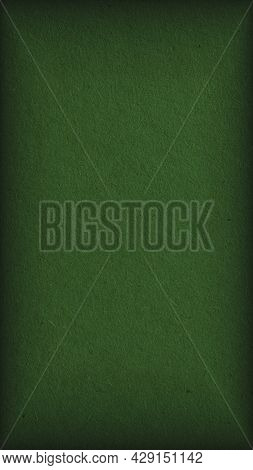 The Surface Of Dark Green Cardboard. Paper Texture With Cellulose Fibers. Paperboard Mobile Phone Wa