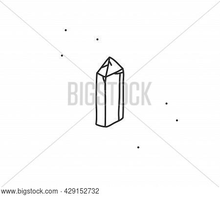 Hand Drawn Vector Abstract Stock Flat Graphic Illustration With Logo Element, Bohemian Magic Line Ar