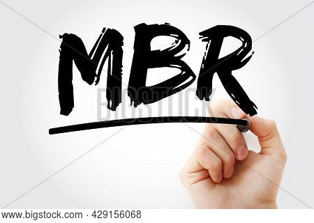 Mbr - Master Boot Record Acronym With Marker, Technology Concept Background