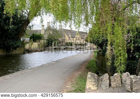 Views Of The River Windrush At Bourton On The Water In Gloucestershire In The Uk, Taken 10th April 2
