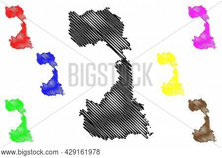 Vercelli Province (italy, Italian Republic, Piedmont Region) Map Vector Illustration, Scribble Sketc