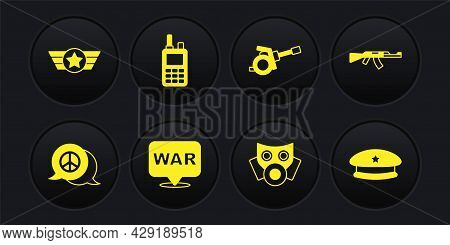 Set Peace, Submachine Gun, The Word War, Gas Mask, Howitzer, Walkie Talkie, Military Beret And Star 