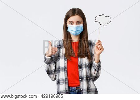 Coronavirus Outbreak, Leisure On Quarantine, Social Distancing And Emotions Concept. Pleased Young D