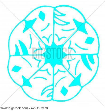 Snowflake In Doodle Style. Winter. Christmas And New Year. Vector Stock Illustration Isolated On Whi