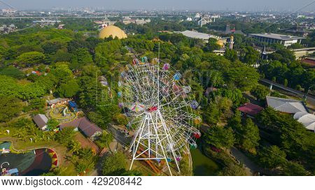 Aerial View Of Ferris Wheel Which Is Located On The Taman Legenda At A Taman Mini Indonesia Indah Wi