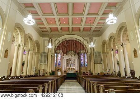 San Francisco, California - August 7, 2021: St. Agnes Catholic Church In San Francisco, California