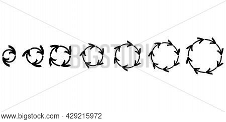 Circular Arrows. Chart Icon Vector Set. Cursor Sign. Recycle Icon. Forward Icon. Vector Illustration