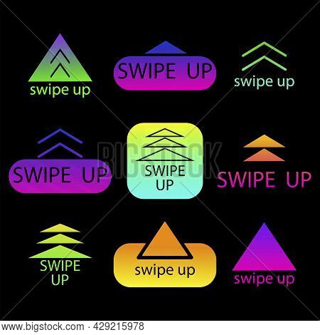 Swipe Up. Abstract Digital Background. Modern Concept. Up Arrow Button Symbol. Vector Illustration. 